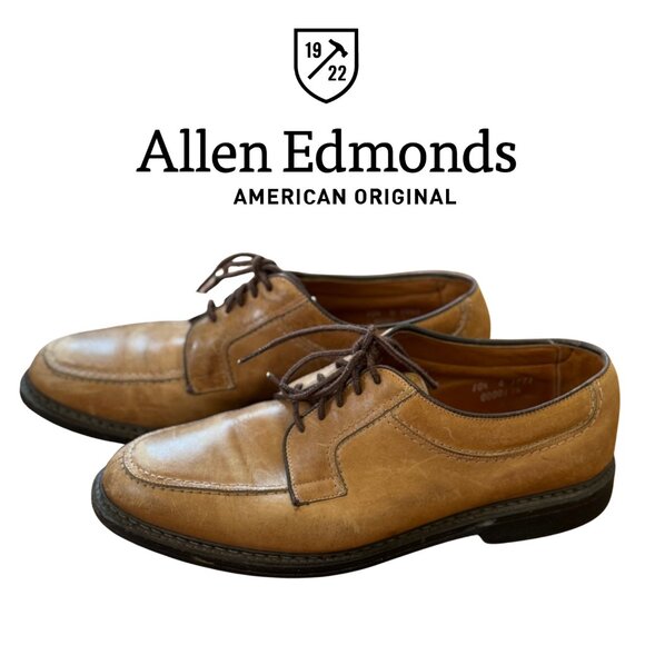 ALLEN EDMONDS Wilbert Men's Oxfords Brown Leather Size 10.5 Comfort Dress Shoes - Picture 1 of 15